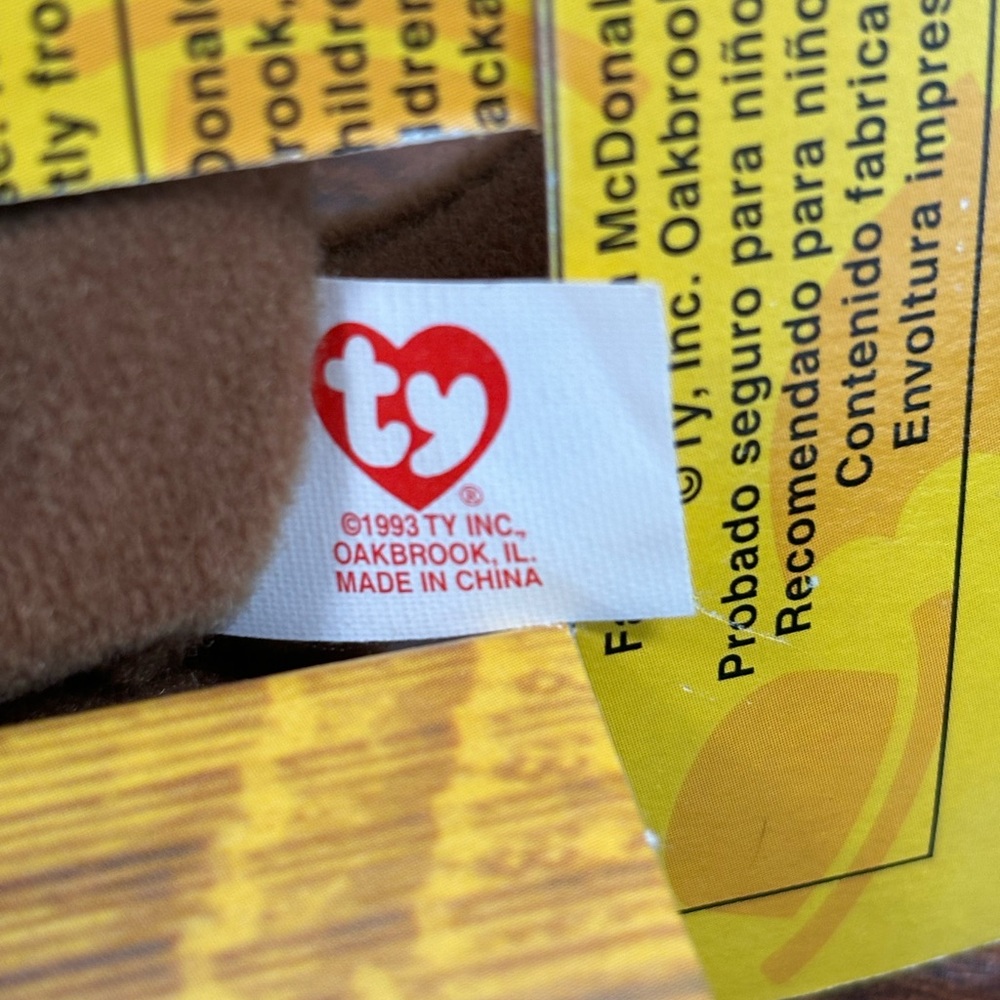 Britannia The Bear McDonalds Ty Beanie Baby with Rare Errors 1993 OakBrook VTG - Picture 6 of 10
